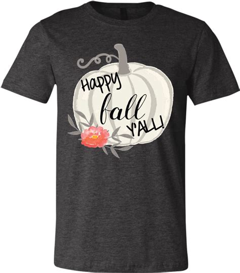Shrimp Happy Fall Yall Watercolor Pumpkin Soft Tee Shirt