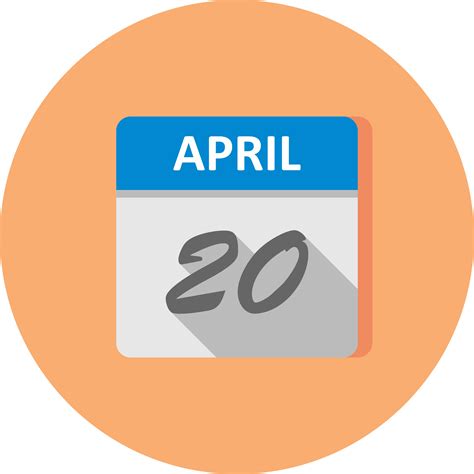 April 20th Date On A Single Day Calendar 503414 Vector Art At Vecteezy