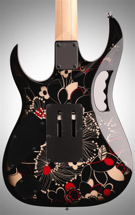 The jem77p sports cosmo black hardware and includes steve's monkey grip handle cut on the body. Ibanez JEM77 Floral Pattern II Electric Guitar (with Case)