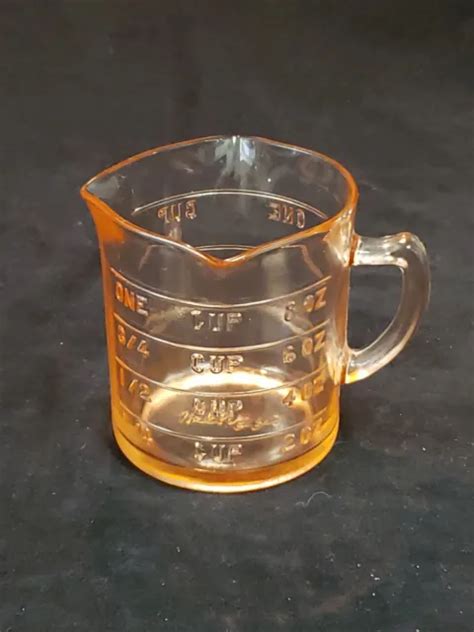 Vintage Kelloggs Pink Depression Glass Measuring Cup Triple Spout Hazel