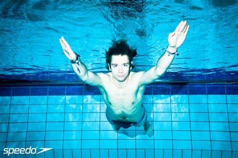 Underwater Men Breatholding Barefaced Underwater In Bulging