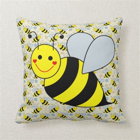 Cute Bumble Bee Throw Pillow Zazzle