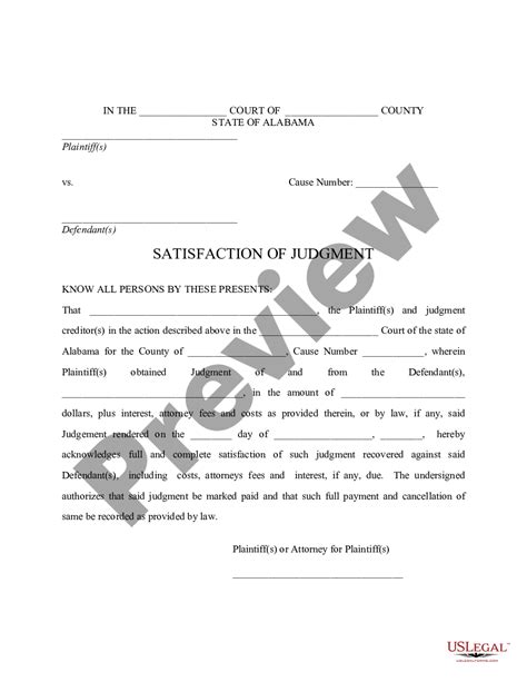 Satisfaction Of Judgment Letter Example Formal Us Legal Forms