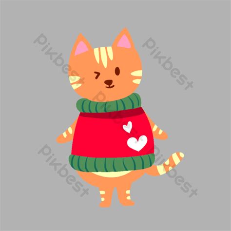 Cat Cartoon Wearing Sweater Png Images Psd Free Download Pikbest