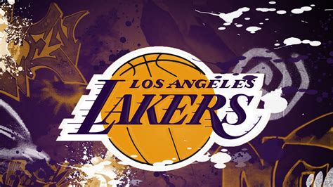 Los Angeles Lakers Logo In Purple Paint Background Hd Lakers Wallpapers