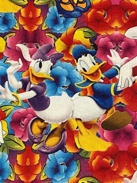Donald Duck Fabric 100 Cotton Fat Quarters Mickey Mouse Fabric Daisy
