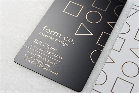 Simple And Clean Interior Design Quick Metal Business Card Template