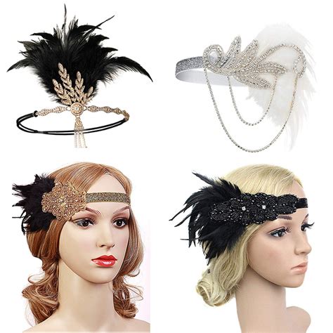 Produits De Mode S Headband Black Feather Bridal Great Gatsby S