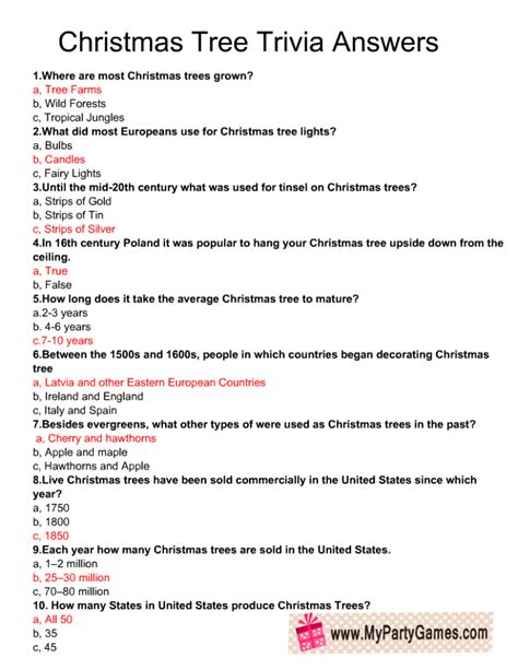 Free Christmas Trivia Questions And Answers Printable Web There Are 40