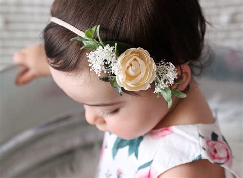 Ivory Baby Flower Crown Headband By Petalcrownco On Etsy Diy Baby