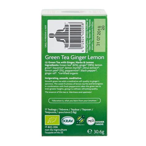Green Tea Ginger Lemon Yogi 17 Breve økologisk