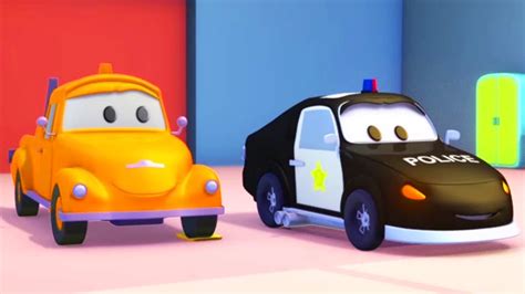 Tom The Tow Truck And The Police Car In Car City Trucks Cartoon For