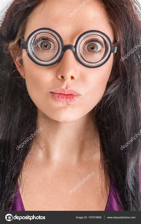 Woman Portrait In Crazy Glasses Stock Photo By ©avesun 137919958