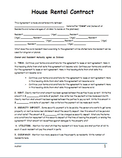 A lease is a contract containing promises between you and the landlord. Related image | House rental, Rental agreement templates ...