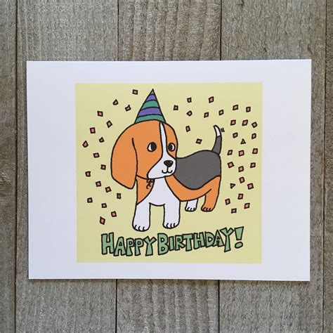Happy Birthday Card Beagle Puppy Mailable Greeting For Dog