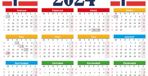 Kalender 2024 Med Helligdager Calendarena
