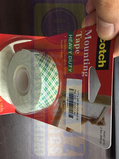 Fastening of various signboards, containers, padding, stationery and general items. 3M Double Sided tape green 3M Scotch Mounting Bonding tape ...