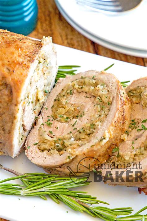 I normally make pulled pork with a pork shoulder roast but i had tenderloin in the freezer that i needed to cook. Stuffed Pork Tenderloin - The Midnight Baker