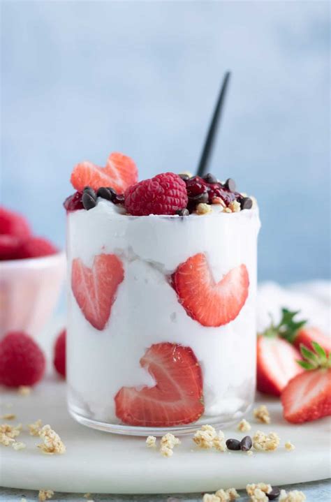 Strawberry Heart Vegan Yogurt Parfaits For Valentines Day Vegan