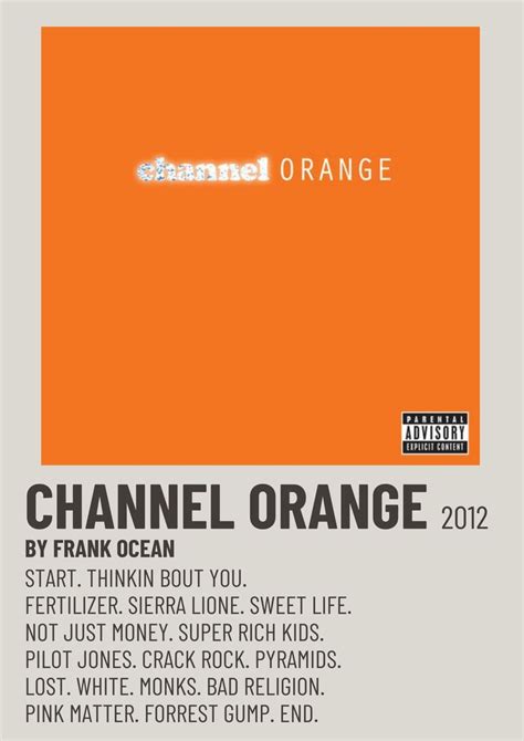 The Album Cover For Channel Orange By Frank Ocean Featuring An Orange