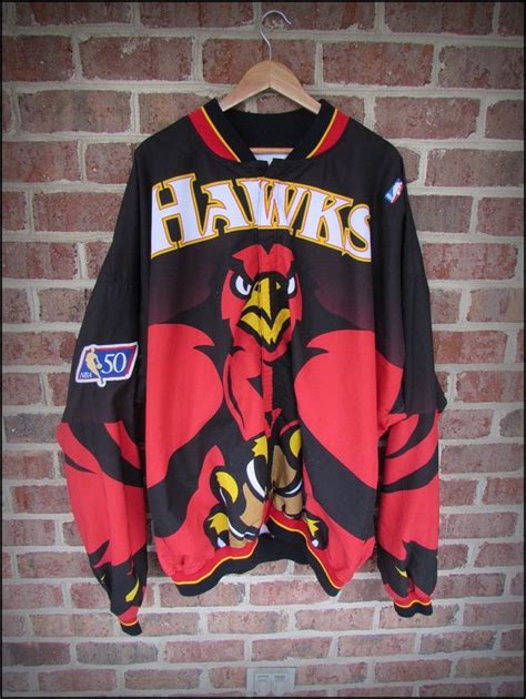 Atlanta hawks reversible wool and leather jacket (front logos only). Vintage 90's NBA Atlanta Hawks Priest Lauderdale Game Worn ...