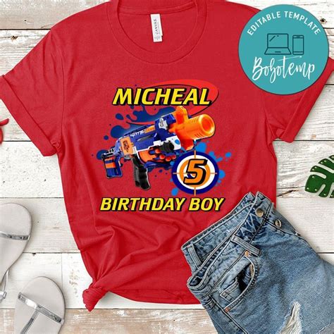 Custom Nerf Gun 5th Birthday Shirt For Kid Bobotemp