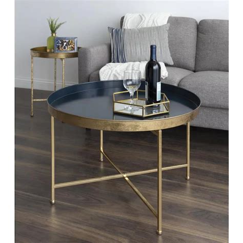 Great selection of coffee & cocktail tables! Kate and Laurel Celia Navy Blue Metal Coffee Table Lowes ...