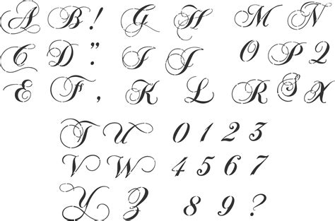 Fancy Script Alphabet 5 Uppercase Stencil Set