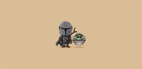 Baby Yoda Wallpaper Star Wars Minimalism Illustration