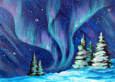 Aurora Borealis By Marion Bradish Northern Lights Painting Aurora
