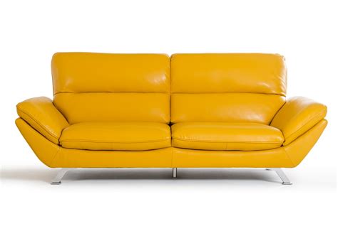 Your yellow leather sofa stock images are ready. Divani Casa Daffodil Modern Yellow Italian Leather Sofa Set