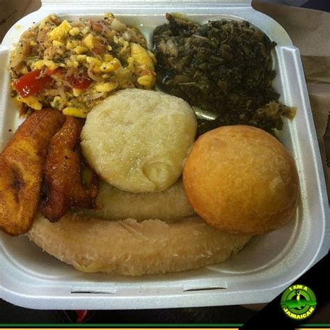Ackee And Salt Fish With Callaloo Fried And Boiled Dumplings And Fried