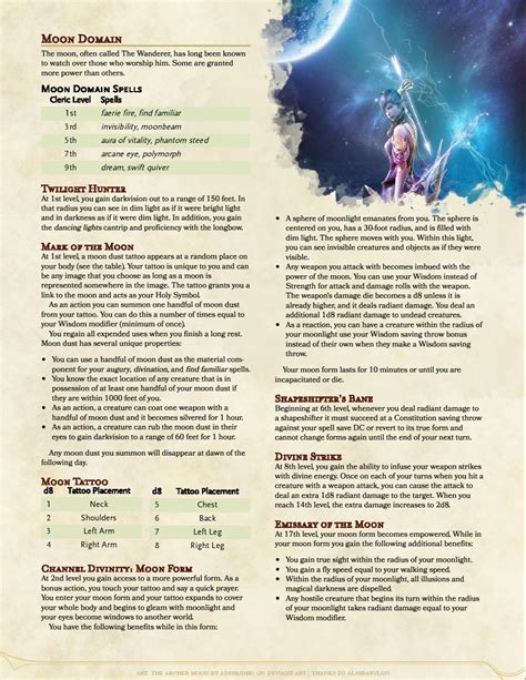 Moon Domain Clerics Guide And Protect The Lost Through The Night
