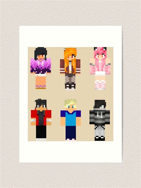 Aphmau Friends Minecraft Skins Sticker Pack Art Print For Sale By