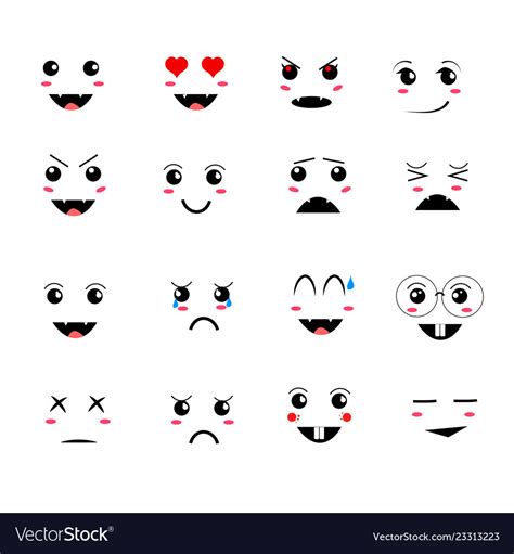 Cartoon Kawaii Emoji Royalty Free Vector Image