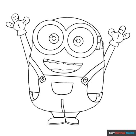 Bob The Minion Coloring Page Easy Drawing Guides