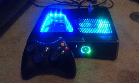 Custom Xbox 360 Slim Ring Of Light Rol Or Rf Module Pre Modded Blue