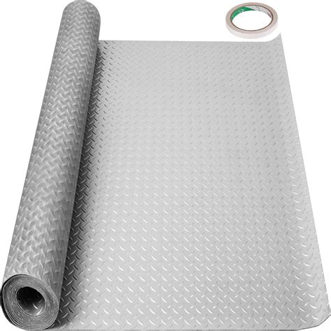 Vevor Garage Floor Mat Garage Flooring Roll 49x92ft Anti Slip Silver