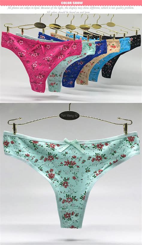 Yun Meng Ni Fashion Sexy Cotton Soft Underwear Women Thong Briefs G