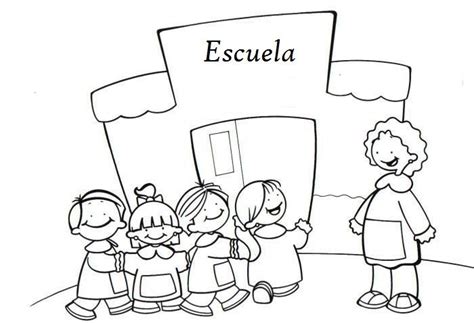 Imagenes De Escuelas Para Colorear Dibujo De Chico Y Chica A La Escuela Para Colorear