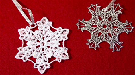 How To Machine Embroider Freestanding Lace Snowflake Ornaments Youtube