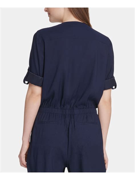 dkny 129 womens new 0190 navy casual jumpsuit m b b ebay