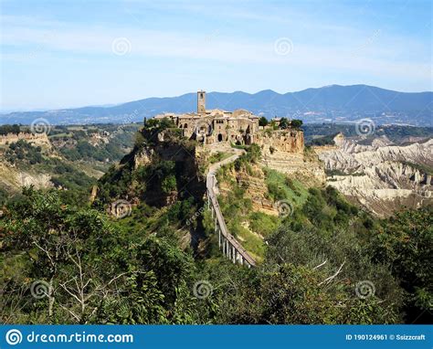 Panorama Of Civita Di Bagnoregio The Jewel On The Hill In Italy Stock