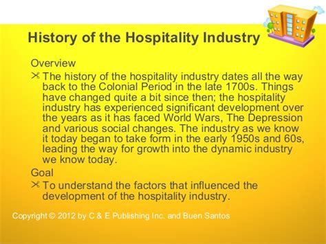Things have changed quite a bit since then; Chapter 1 history of lodging industry