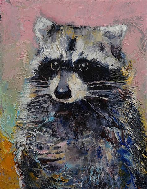 Raccoon Painting By Michael Creese Fine Art America