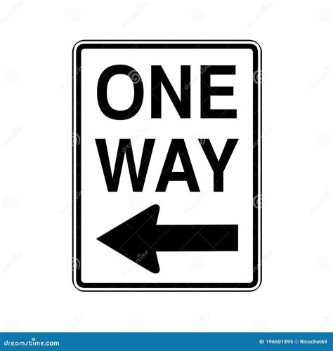 One Way Left Road Sign In Usa Stock Illustration Illustration Of Road