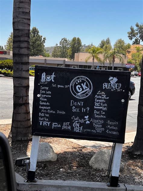 Menu at Coffee Kiosk cafe, Santa Clarita, Lyons Ave