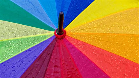 Wallpaper Umbrella Drops Colorful Rain Hd Picture Image