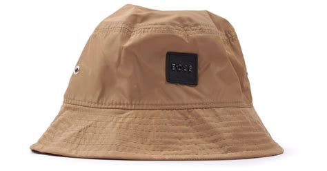 Boss By Hugo Boss Synthetic Saul Essential Recycled Bucket Hat In Beige