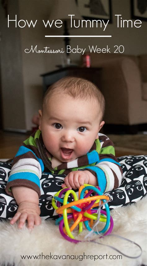 Pick a time when your baby is alert, cheerful. How We Tummy Time -- Montessori Baby Week 20
